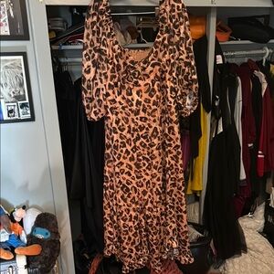 Kitsch Wild Leopard Long Sleeve Dress
